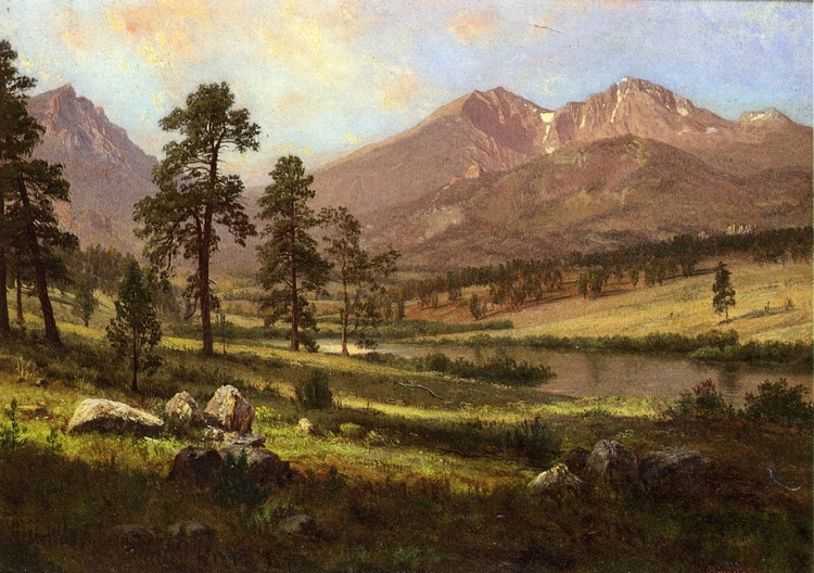 Albert Bierstadt Oil Painting Long's Peak, Estes Park, Colorado - Click Image to Close